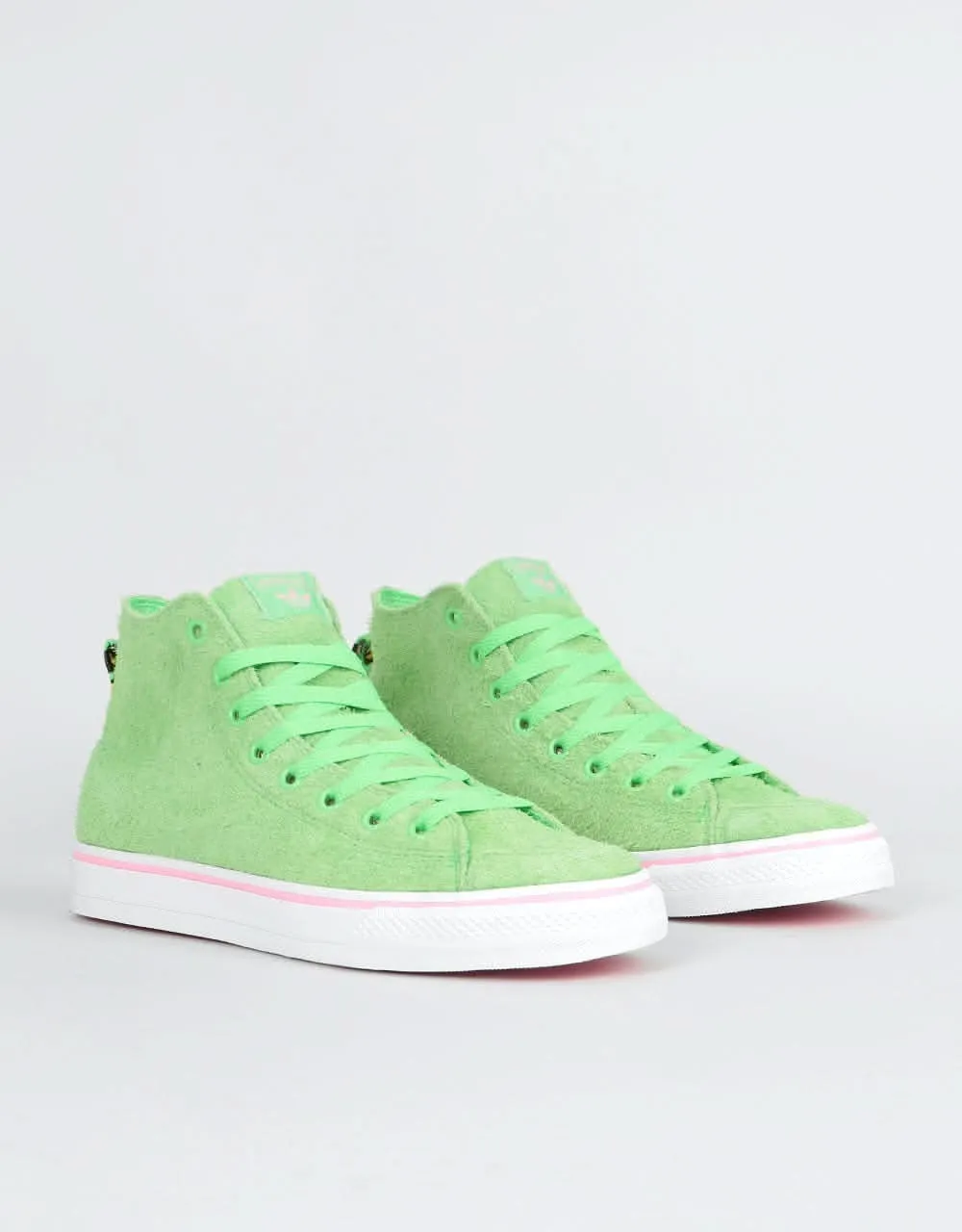 adidas x Na-Kel Nizza Hi RFS Skate Shoes - Spring Green/White/Pink