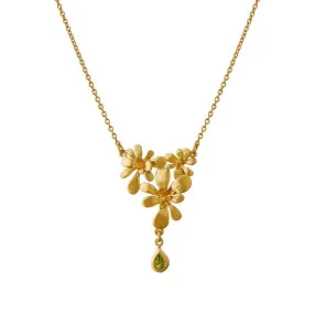 Alex Monroe Clustered Rosette Necklace with Peridot Drop