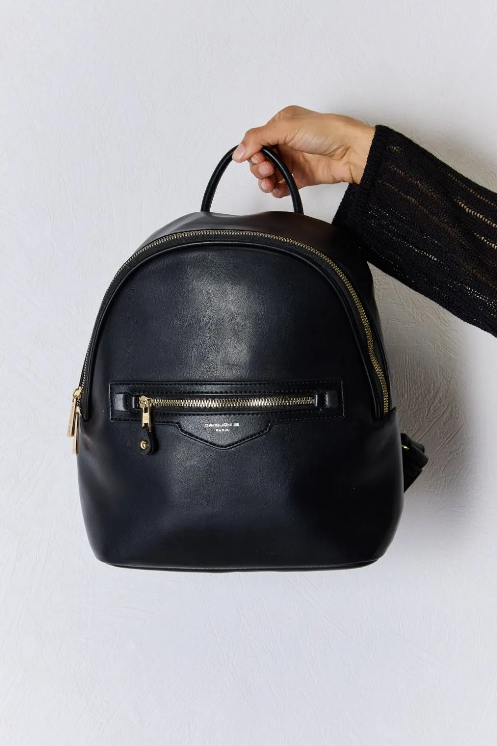 Black Vegan Leather Backpack