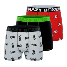 CRAZYBOXER Mini Cann Motocycle Men's Boxer Briefs (3 pack)