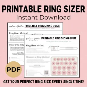 Digital Download | Printable Ring Sizer