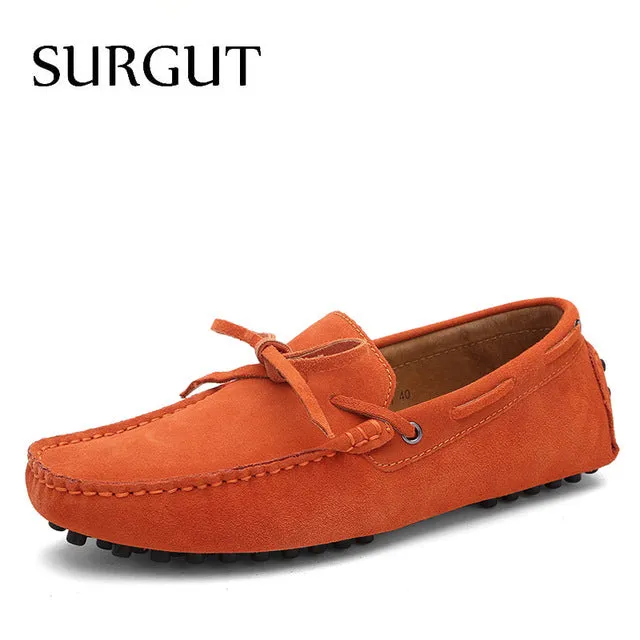 Fashion Summer Spring Men Shoes Loafers Real Leather Boat Shoes Breathable Male Casual Flats Loafers