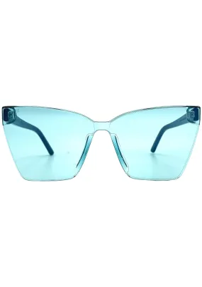 Goldie Sunglasses in Black Turquoise Mirror