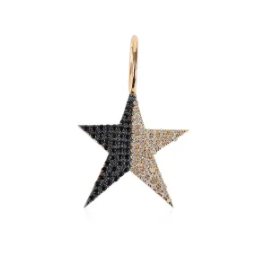 HALF WHITE DIAMOND HALF BLACK DIAMOND STAR CHARM