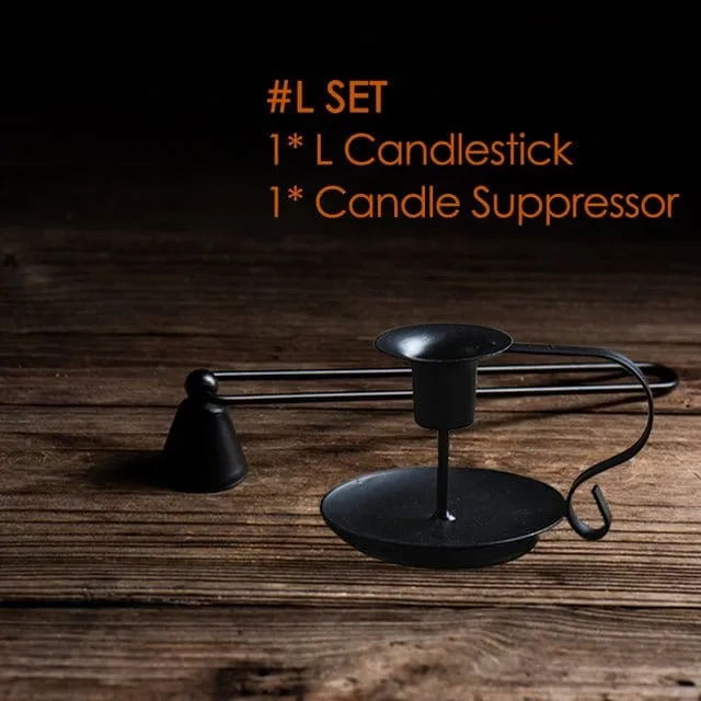 Iron Handle Candlestick Holder