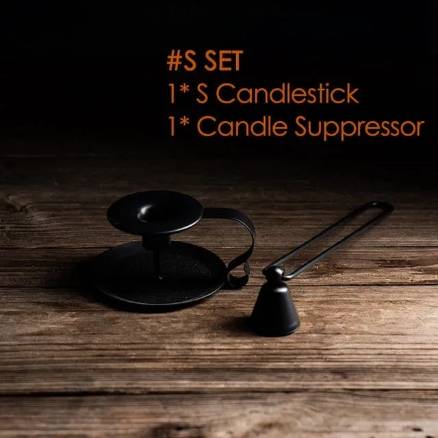 Iron Handle Candlestick Holder