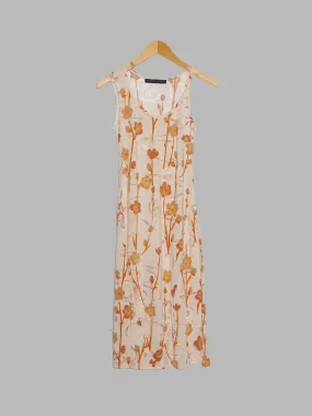 Jean Colonna SS1998 floral burnout sleeveless dress with asymmetrical shoulder