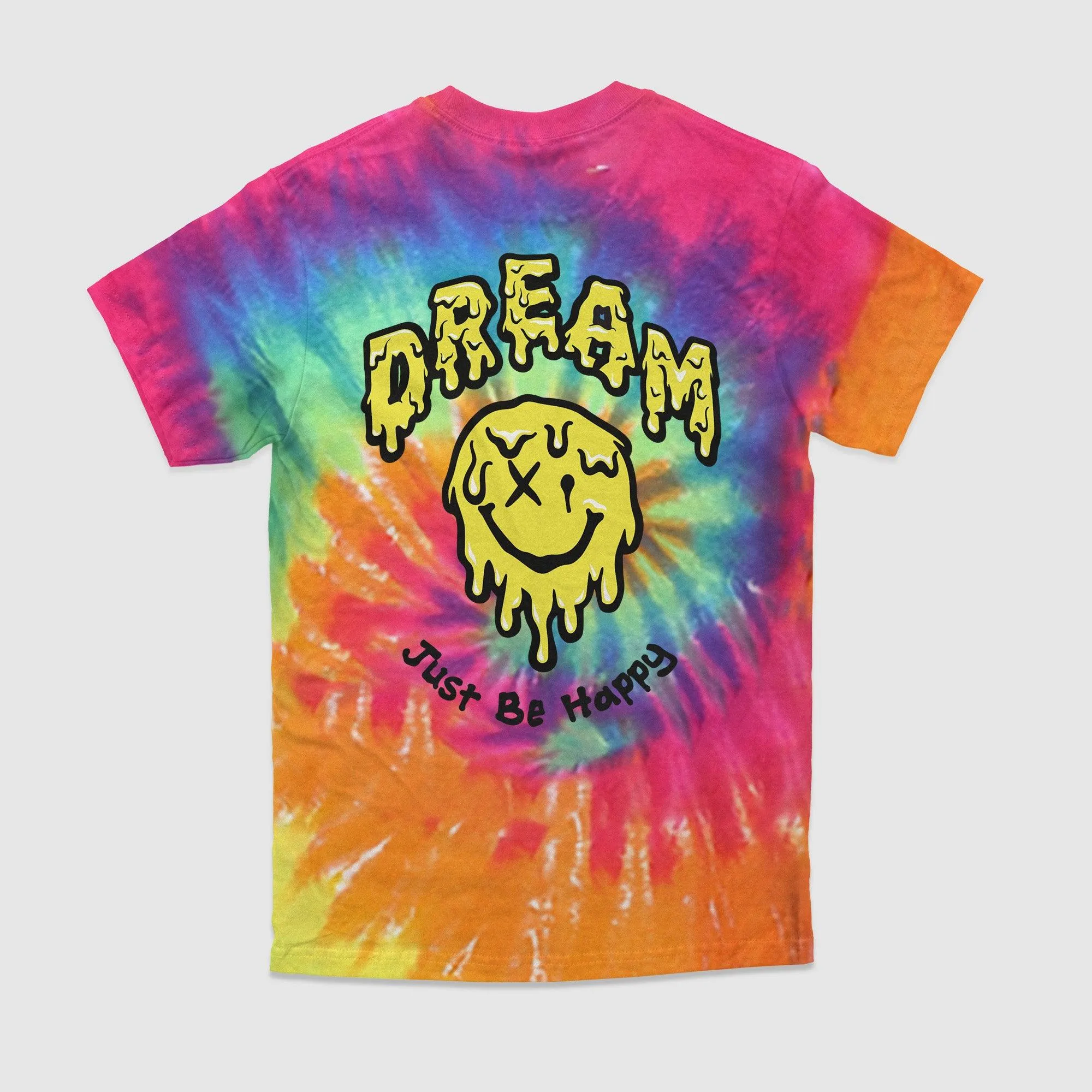 Just Be Happy Tie-Dye Tee (Rainbow)