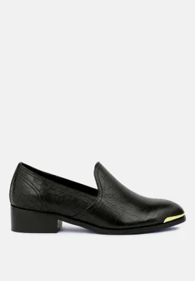 Lilliam Metal Highlight Casual Leather Loafers By Ruw