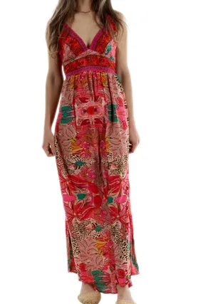 Long Flowy Floral 'Alessandra' Maxi Dress in Light Pink