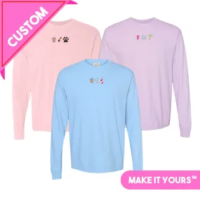 Make It Yours™ 'Favorite Things Icons' Embroidered Long Sleeve T-Shirt