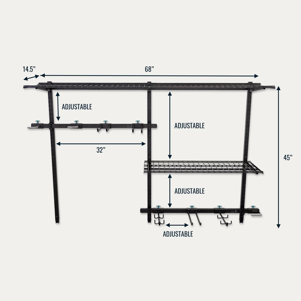 OUTLET |G-Sport Pro | Adjustable Wall Storage System | Holds 500 lbs