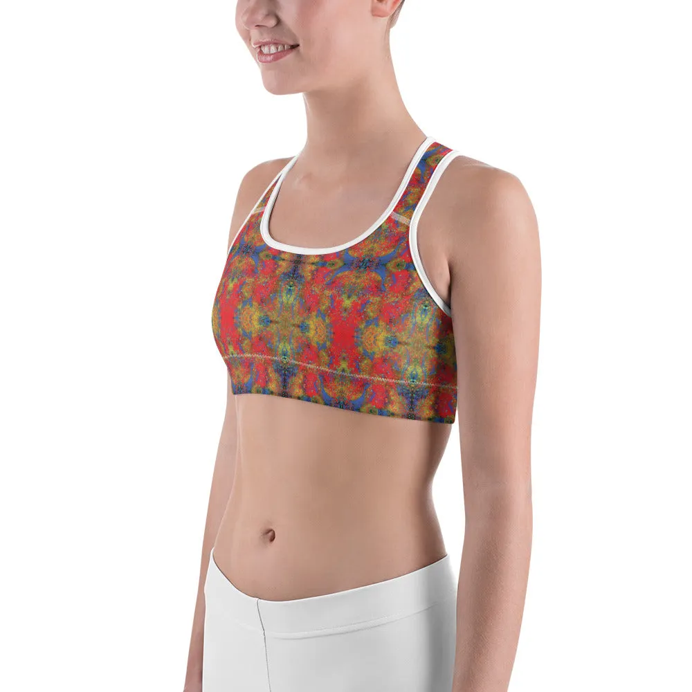 Rainbow Galaxy Sports Bra for women, Workout Bra, Athletic Bras, Moisture-wicking fabric