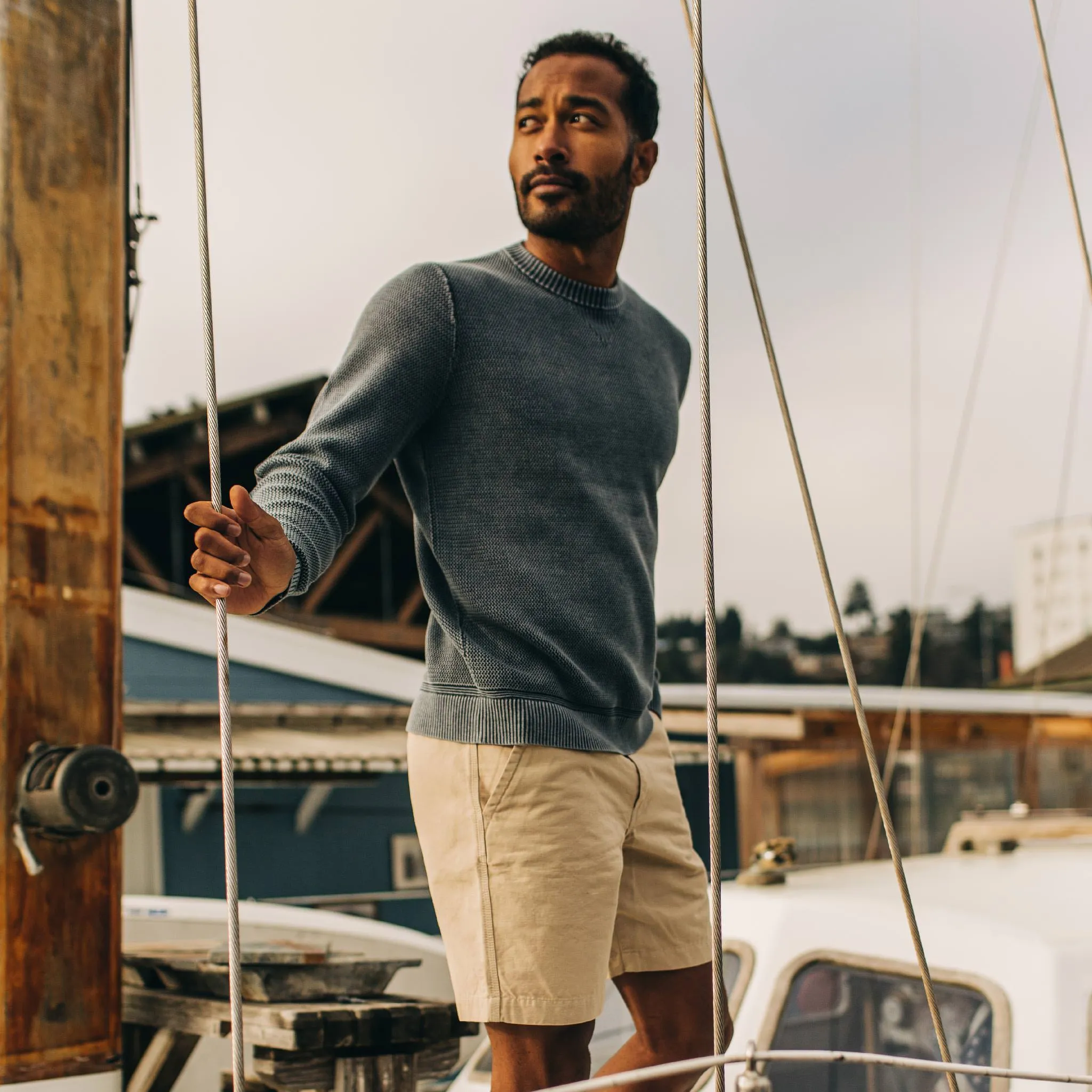 The Moor Sweater in Washed Indigo