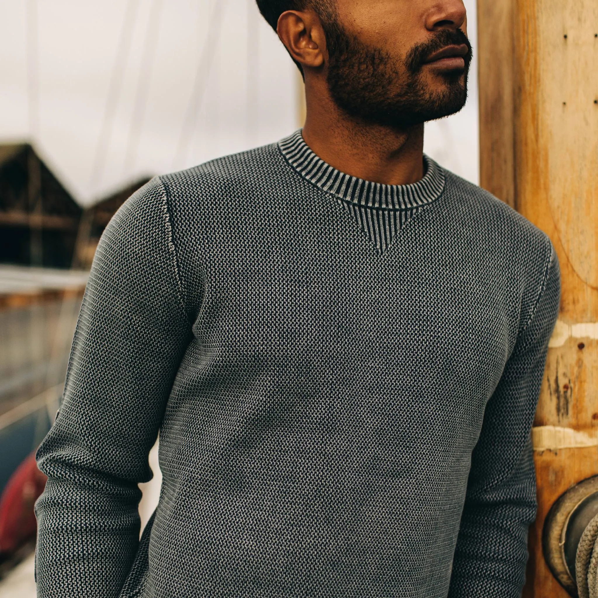 The Moor Sweater in Washed Indigo