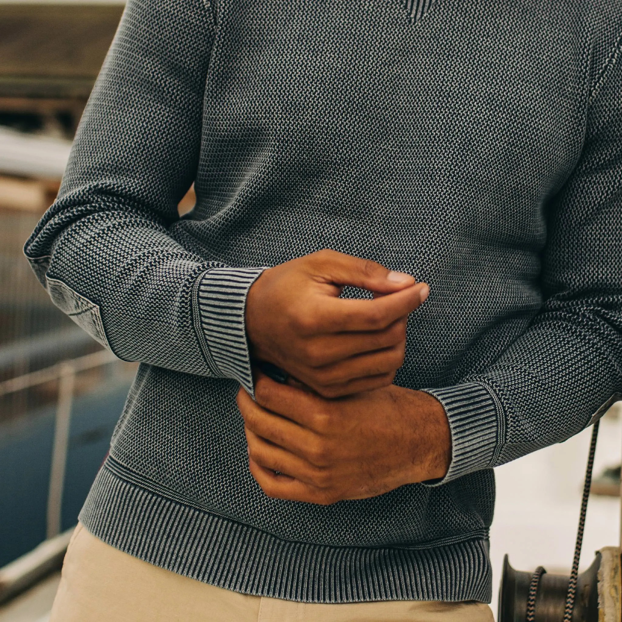 The Moor Sweater in Washed Indigo