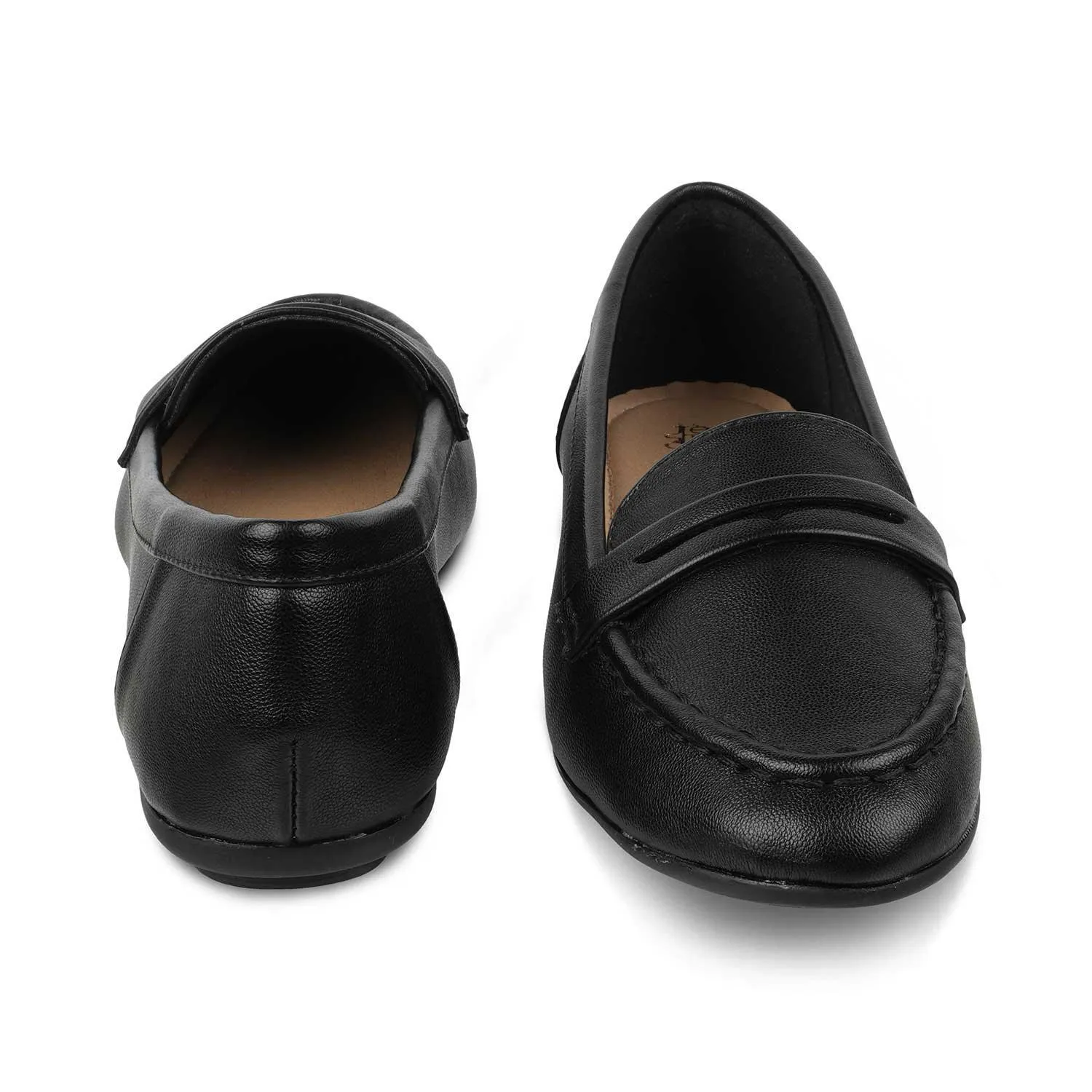 Tresmode Snappy Black Women's Casual Loafers